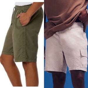NWT Men’s Lot ASOS Linen Cargo shorts &Unionbay  Pull On Shorts large/ 38